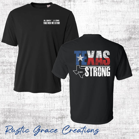 Texas Strong/Custom front text with your hometown