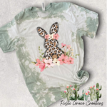 Leopard Bunny  | Distressed Tee | Bella Canvas |Unisex Tee