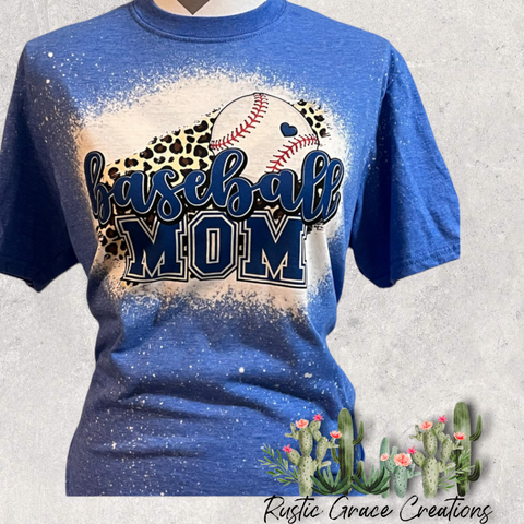 Baseball Mom | Bleached Tee ❤️