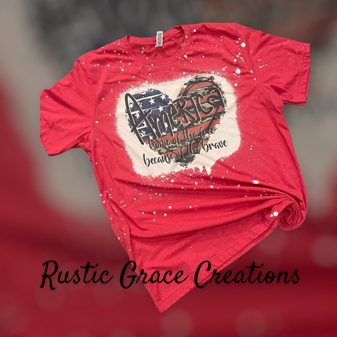 Veterans Day Tee | Home of the Free | Bleached Tee